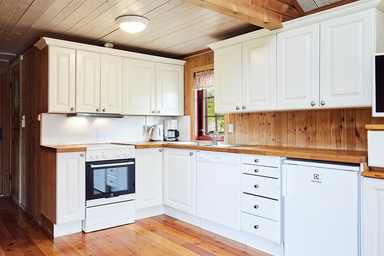 Bendikstogo. Hytte til utleie på Vaset i Valdres. Kjøkken.