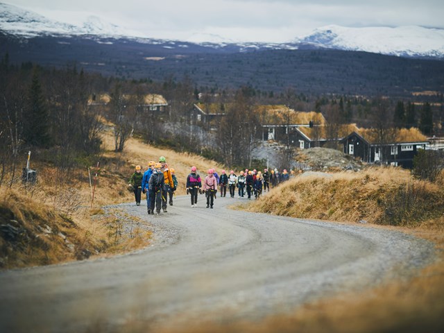 På vei til balanselina. Foto: Christine Stokkebryn