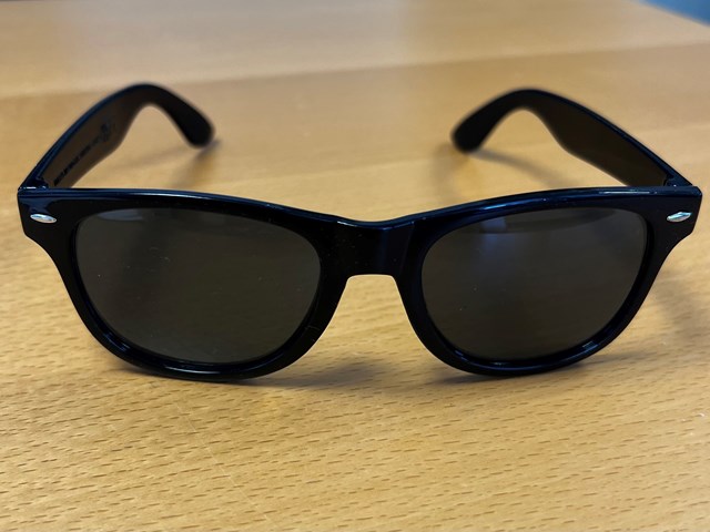 Solbriller med UV glass. Merket med Brennabu logo